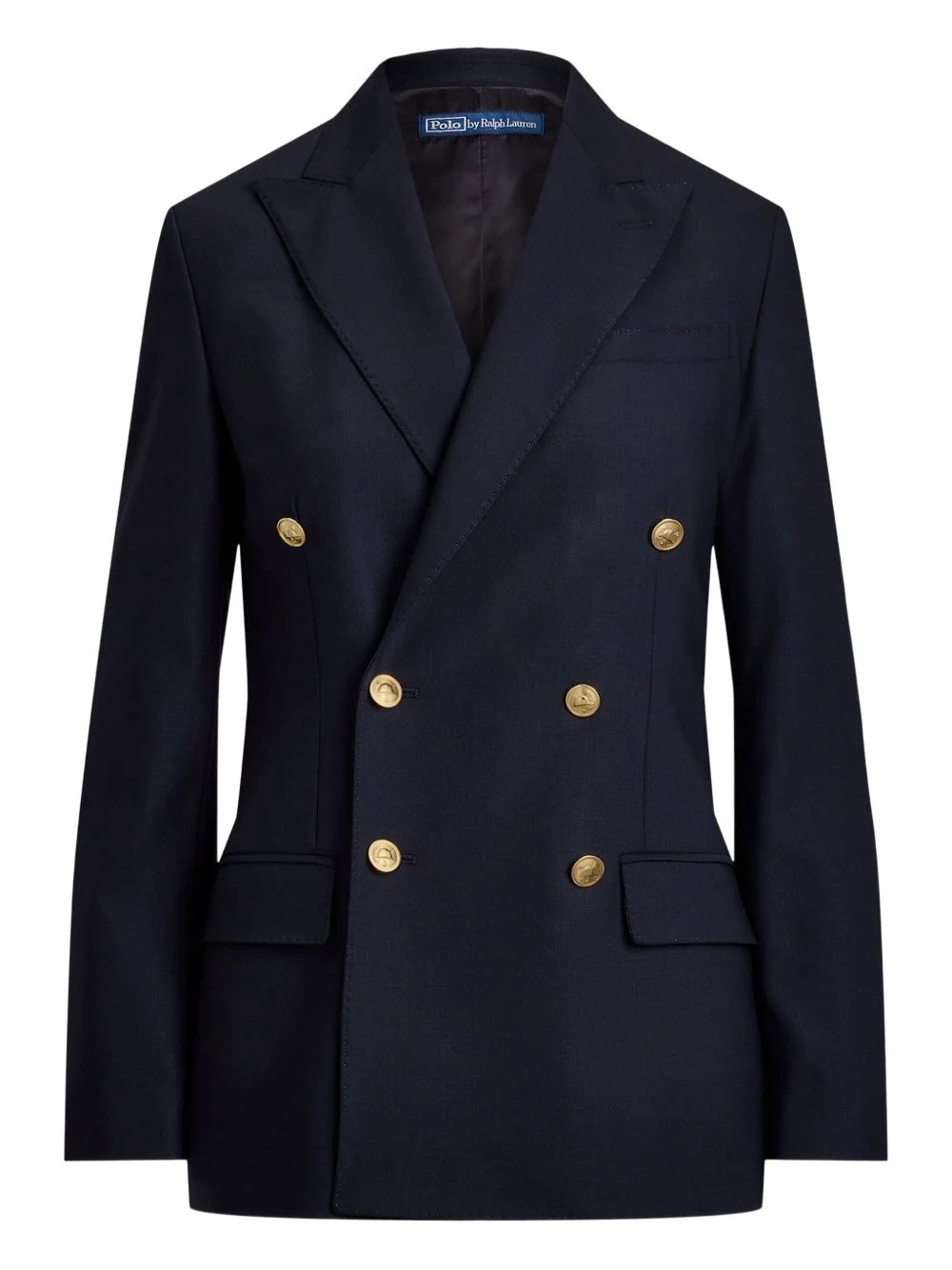 double-breasted wool blend blazer - 1