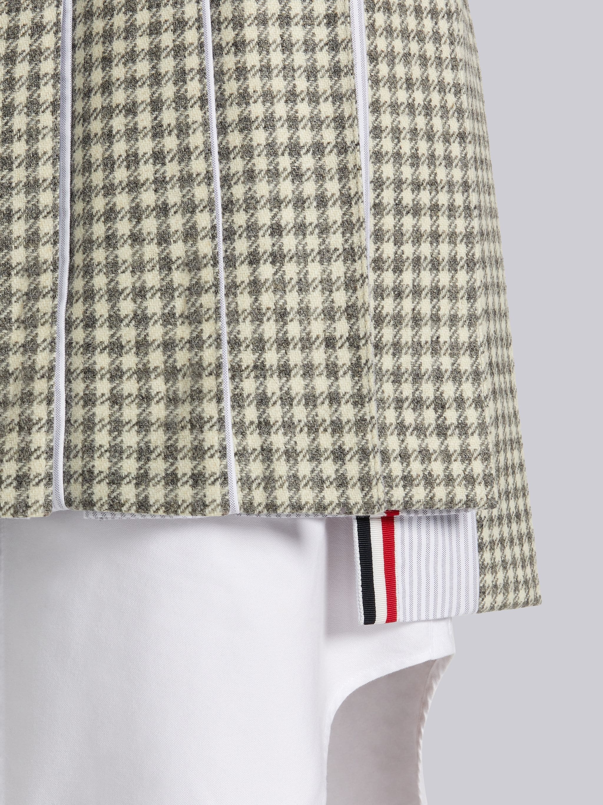 Medium Grey Gunclub Check Wool Hunting Tweed University Stripe Oxford Pleat Dropped Back Miniskirt - 5