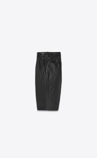 SAINT LAURENT pleated bermuda shorts in grained leather outlook