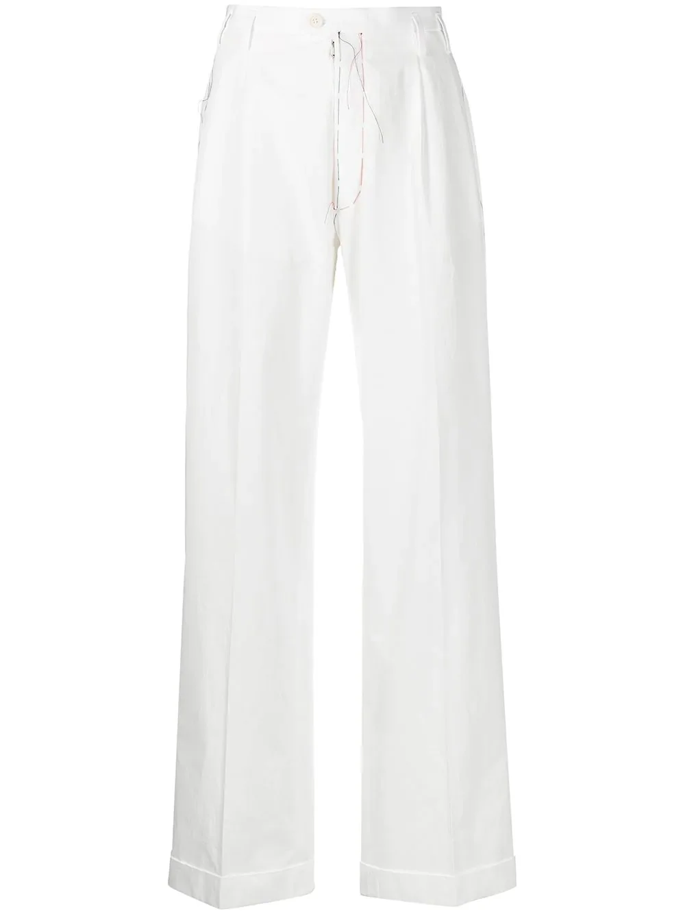 high-waisted straight-leg trousers - 1