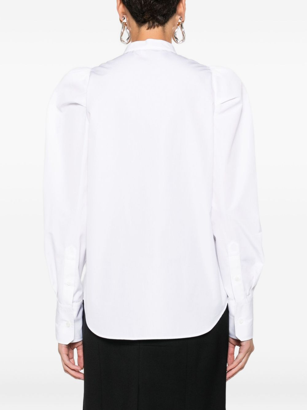 puff-sleeve button-front shirt - 4