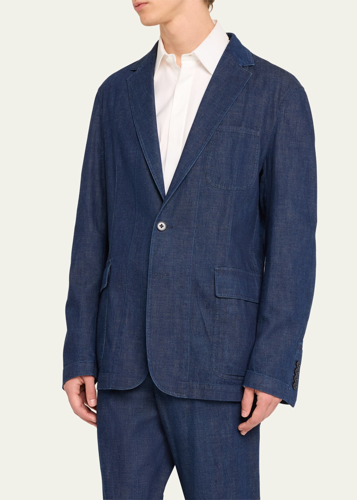 Men's Kent Hand-Tailored Denim Suit Jacket - 4