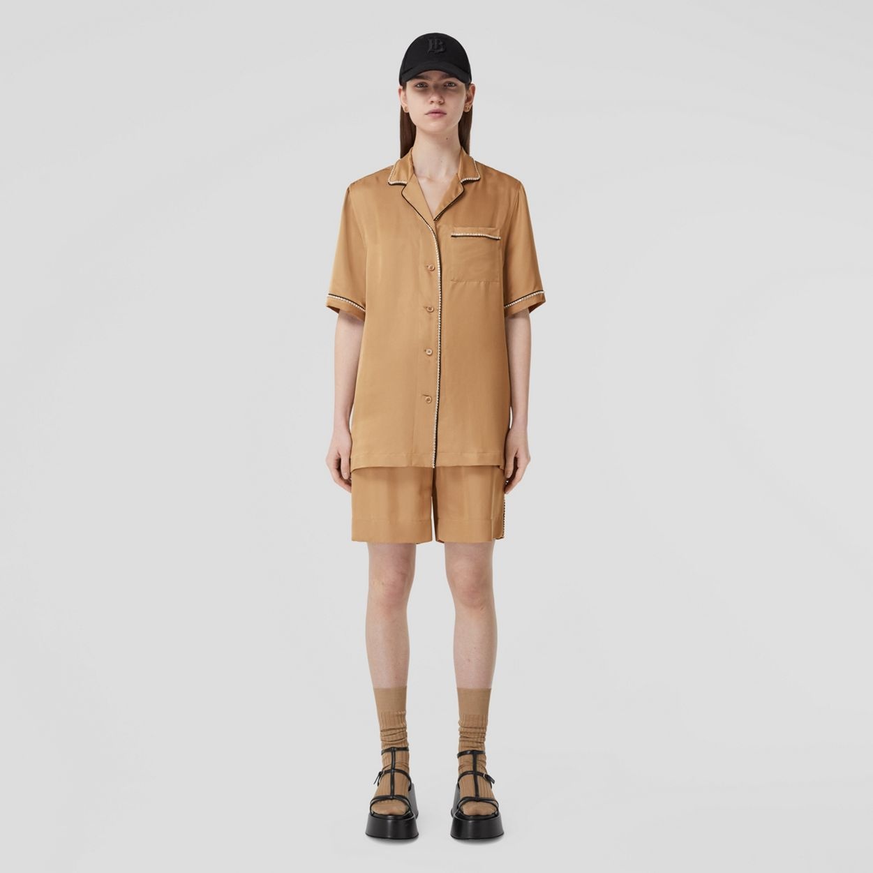 Crystal-embellished Silk Satin Blend Pyjama Shirt - 5