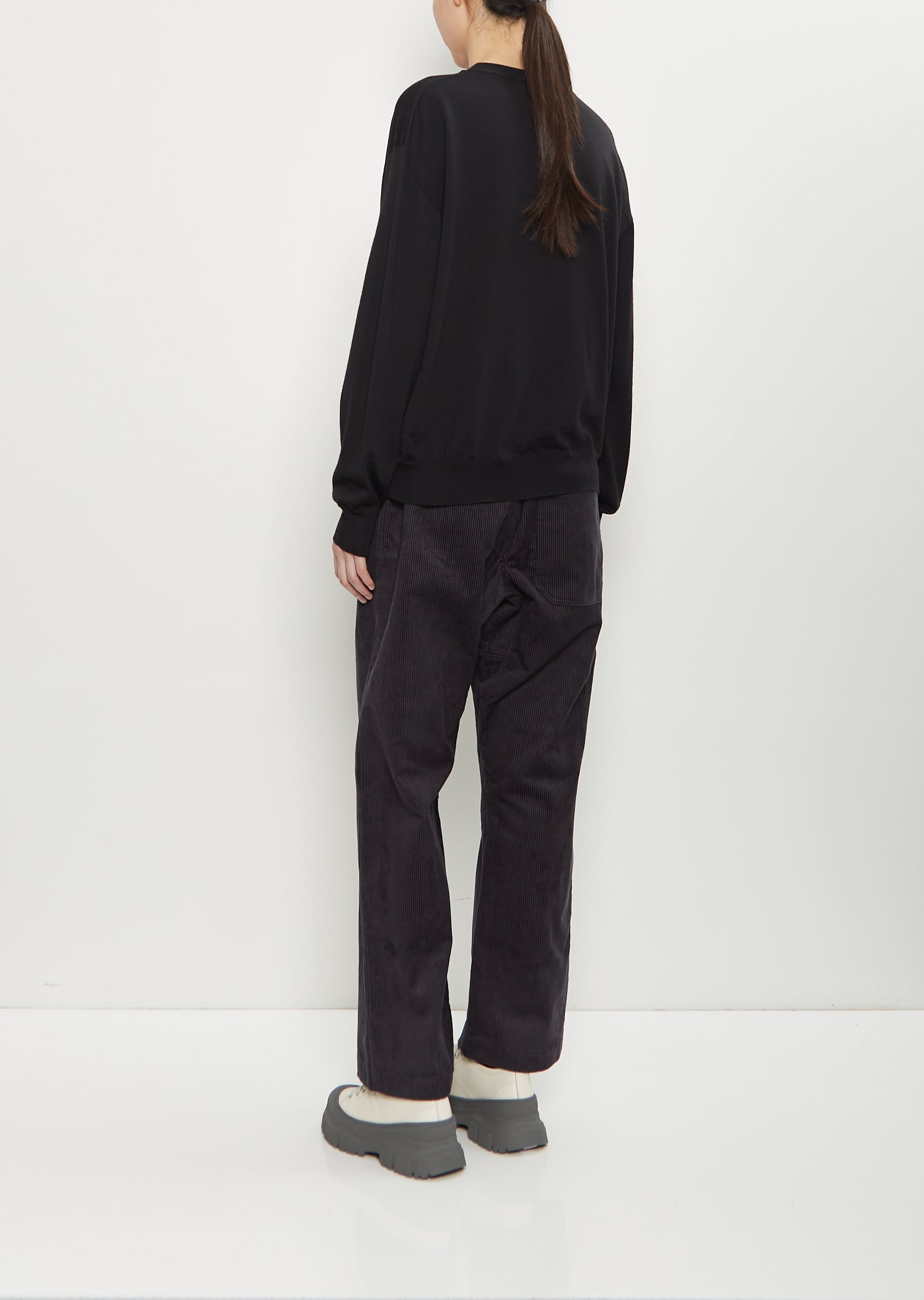 Muscat Wool Crewneck Pullover — Black - 3