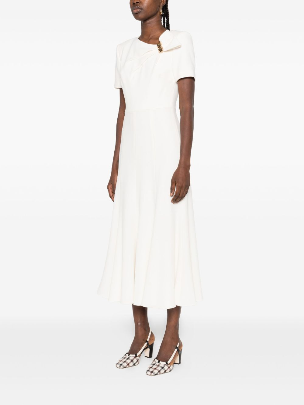 pleated knot-detail midi dress - 3