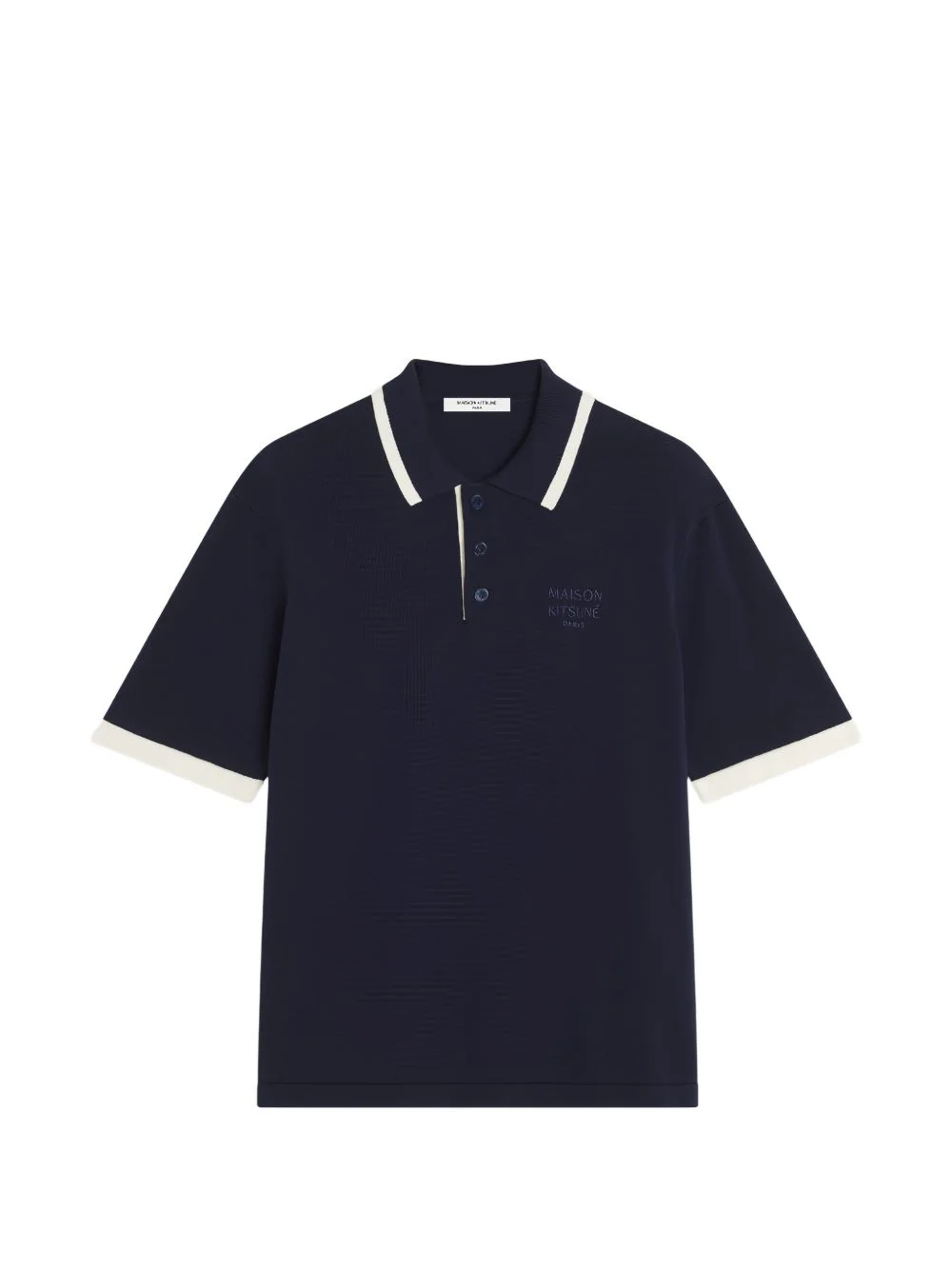 ribbed-trim polo shirt - 1