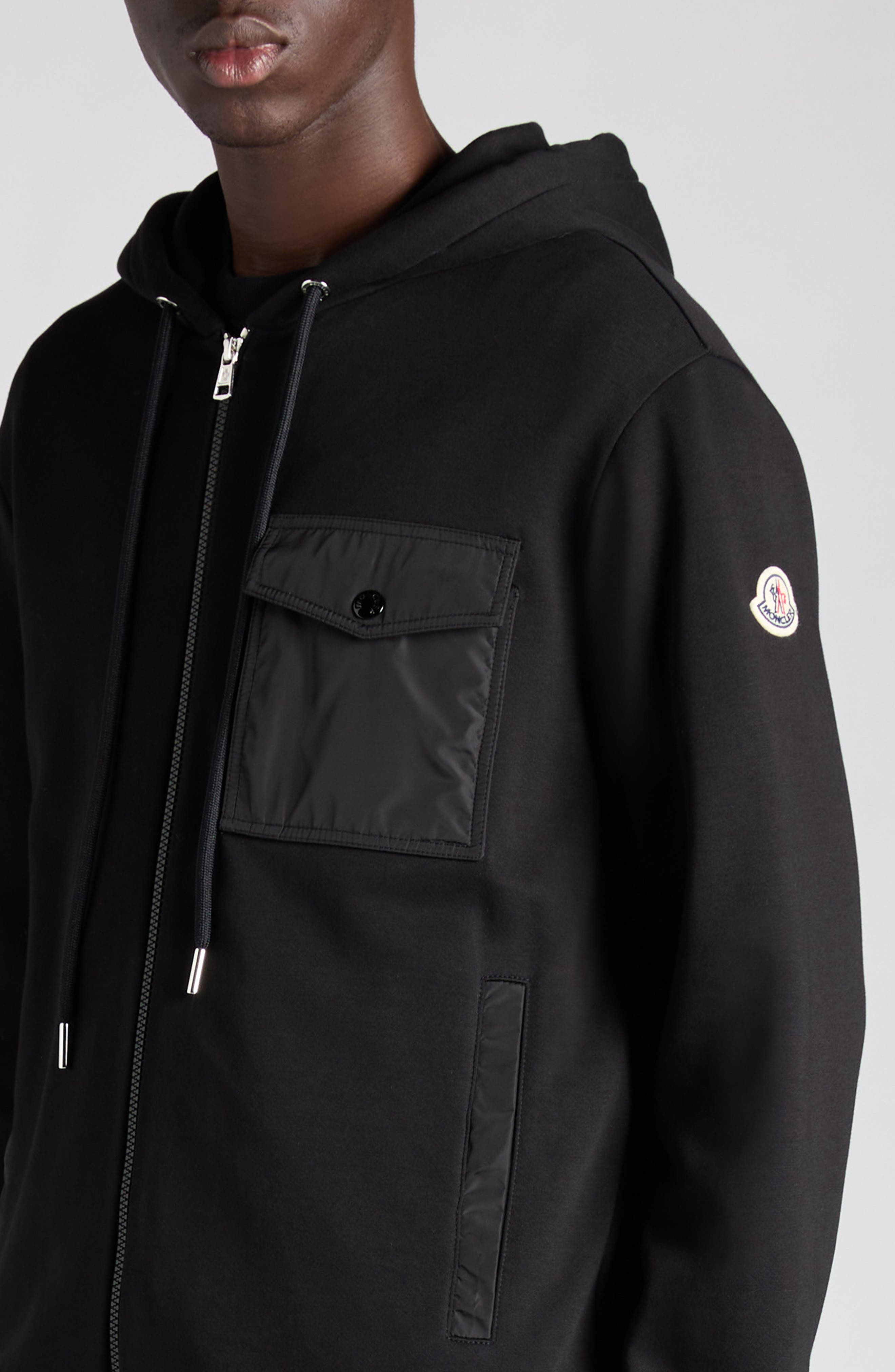 Moncler Mixed Media Jacket in Black at Nordstrom - 5