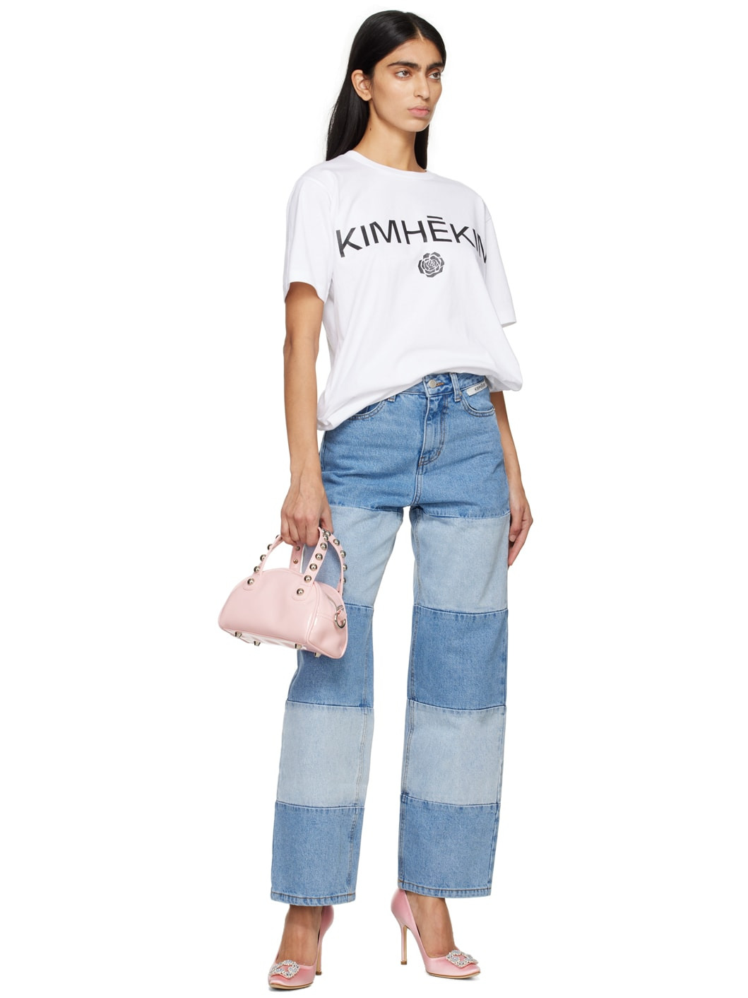 Blue Bicolor Jeans - 4