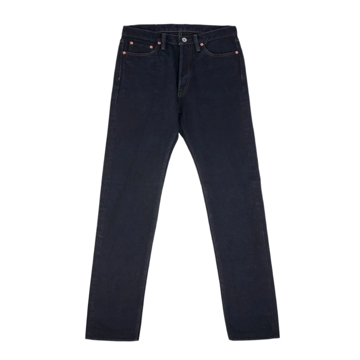 IH-888S-21od 21oz Selvedge Denim Medium/High Rise Tapered Cut Jeans - Indigo Overdyed Black - 1