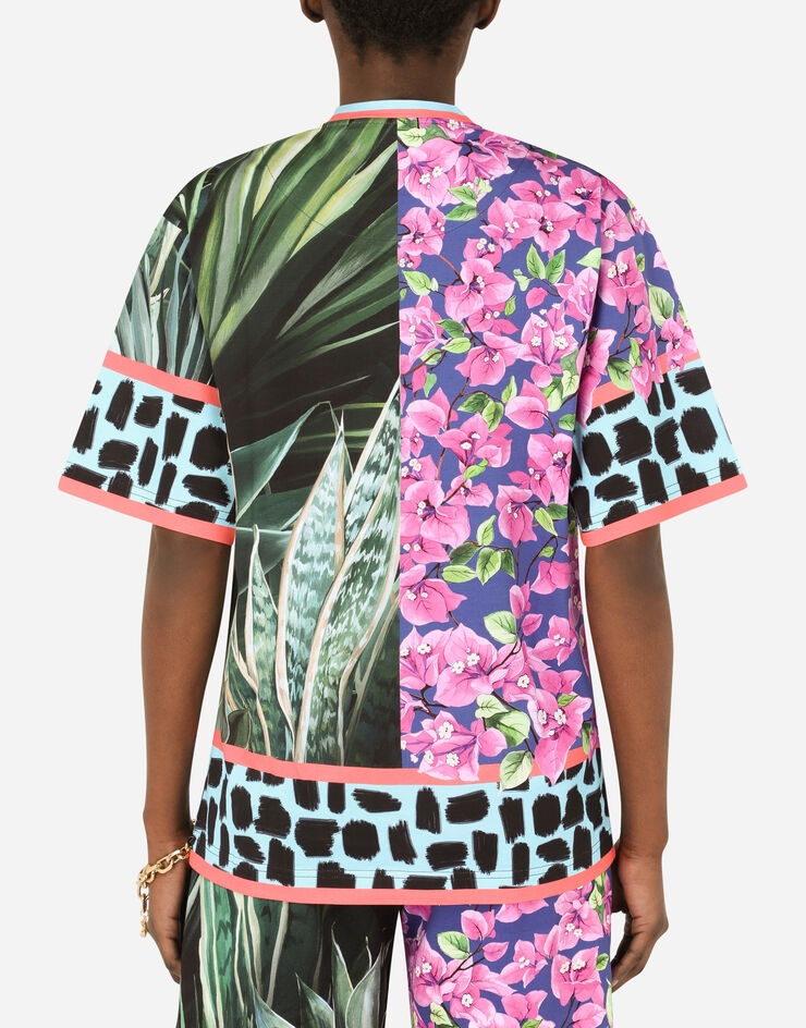 Cotton t-shirt with jungle mix print - 9