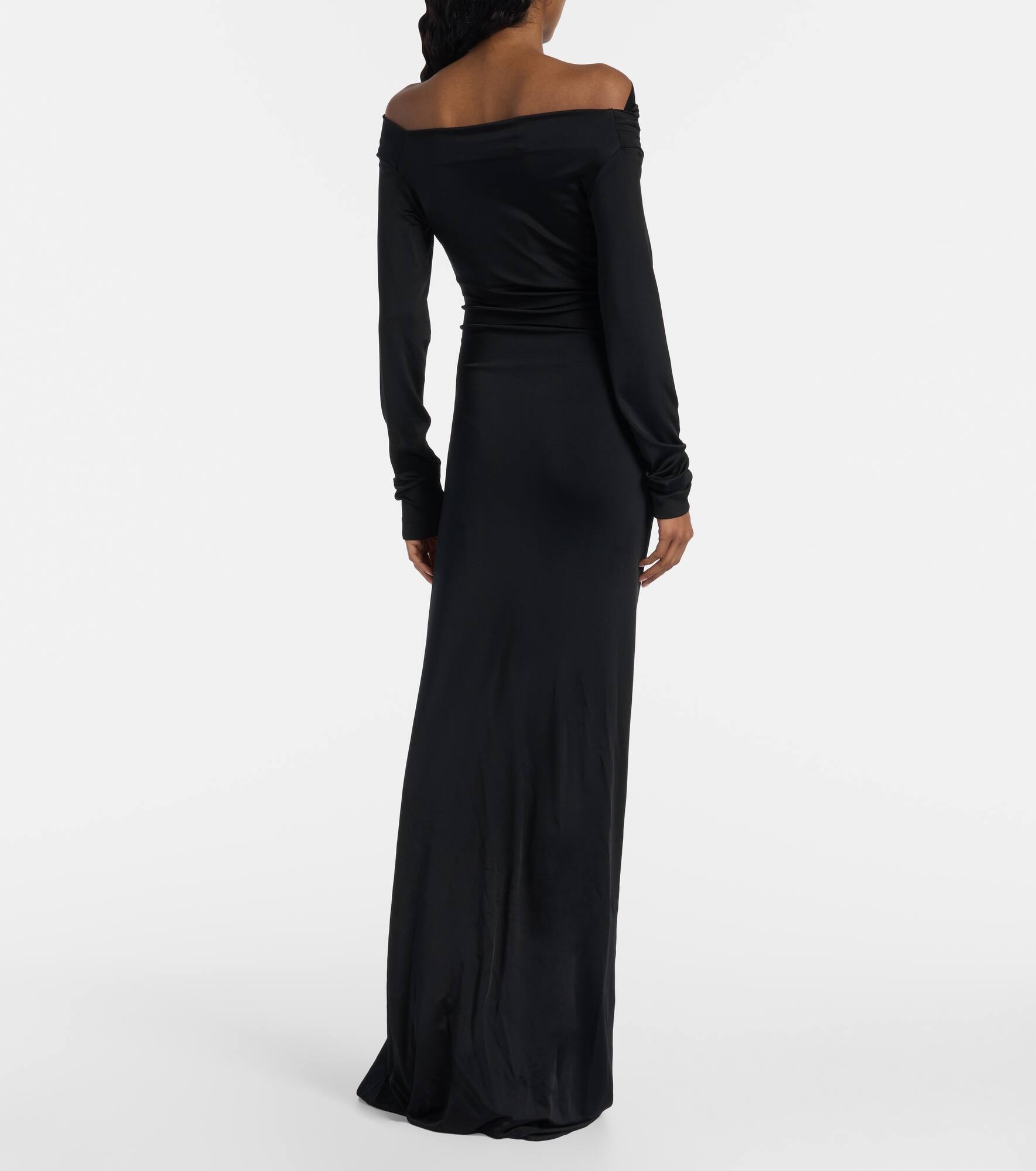 Draped off-shoulder gown - 3