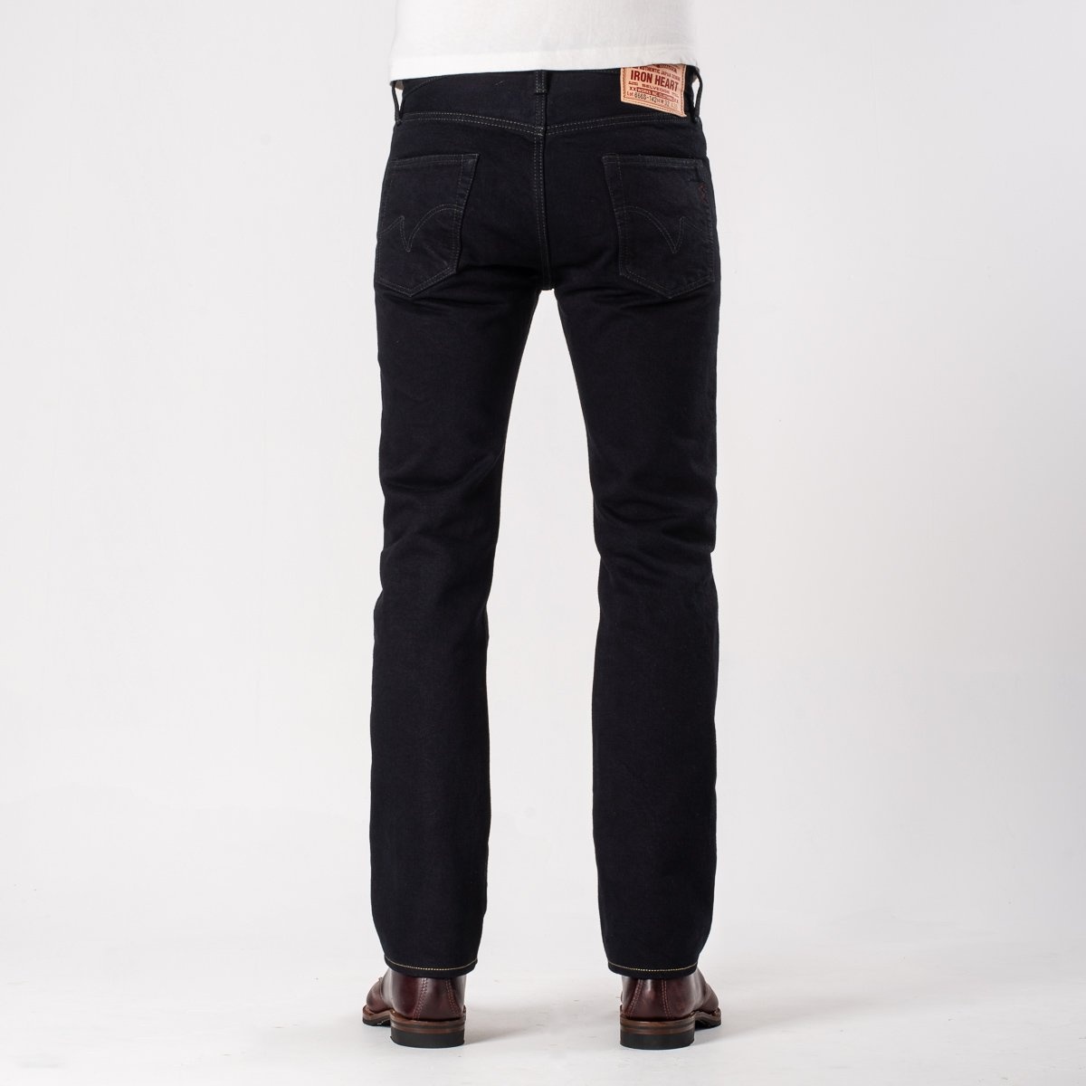 IH-666S-142od 14oz Selvedge Denim Slim Straight Cut Jeans - Indigo Overdyed Black - 3