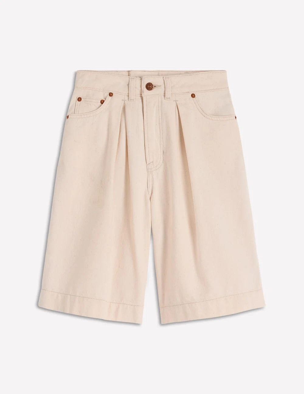 Denim Bermuda Short-Ecru - 1