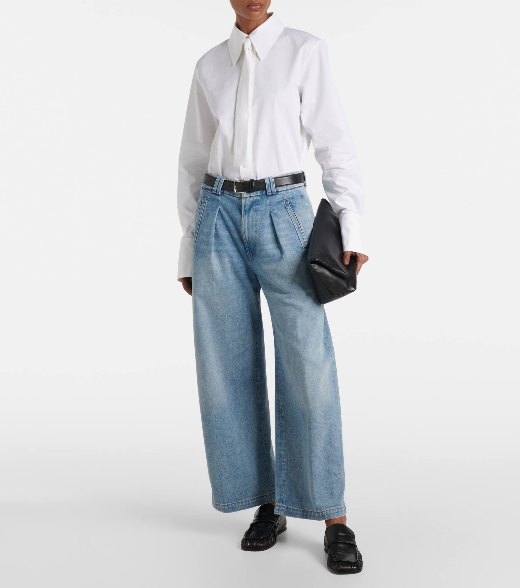 Cara twill cropped wide-leg pants - 2