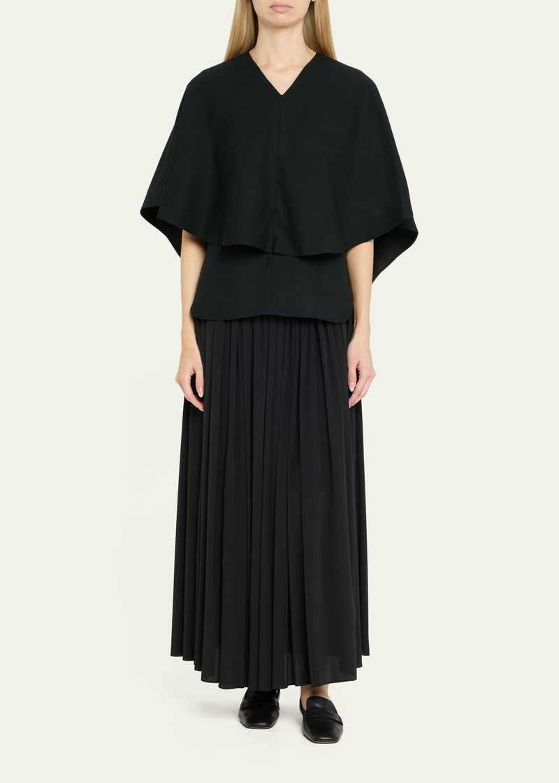 Loulou de Saison V-Neck Cape Blouse outlook