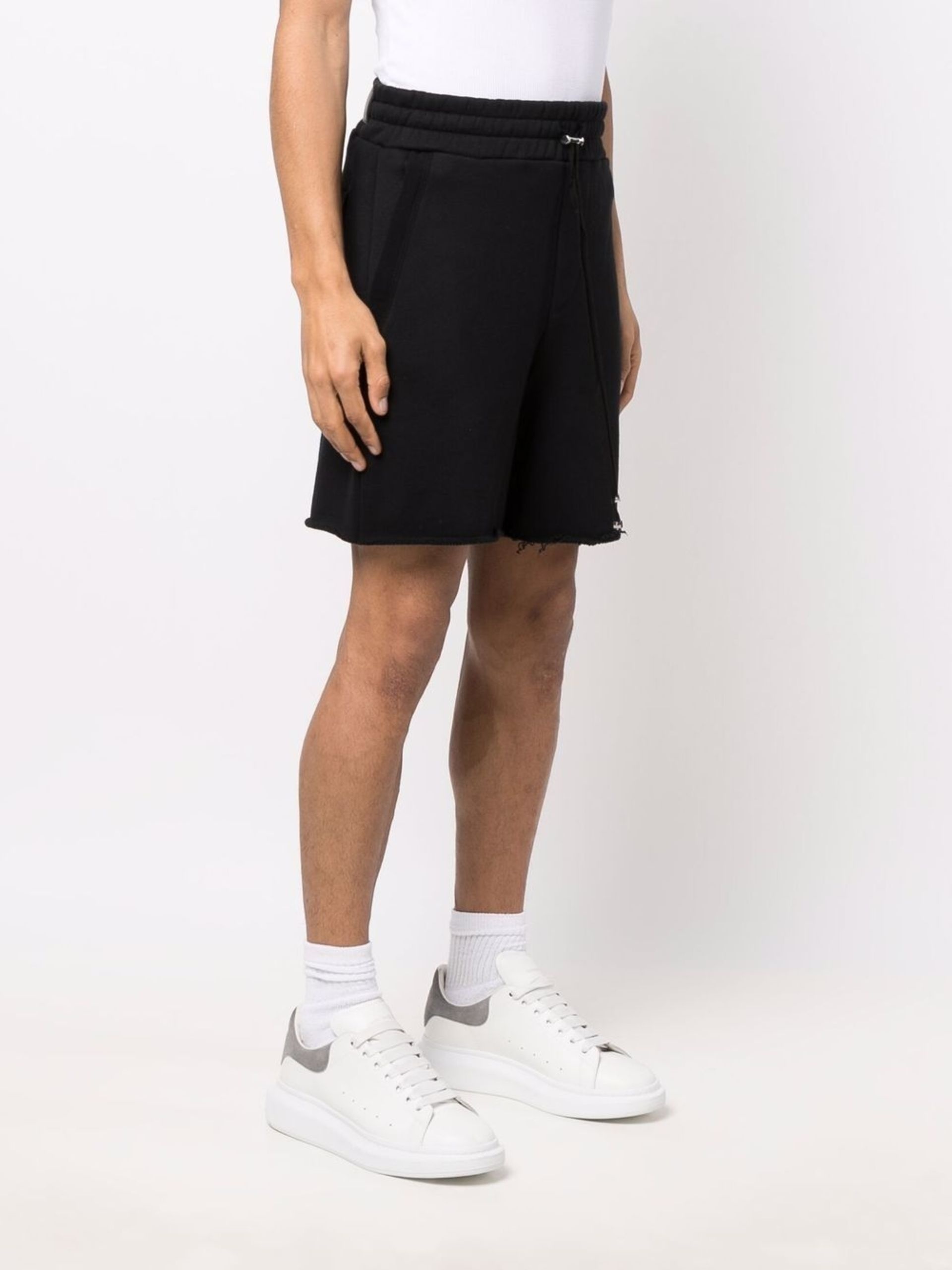 Black Logo-Print Track Shorts - 3