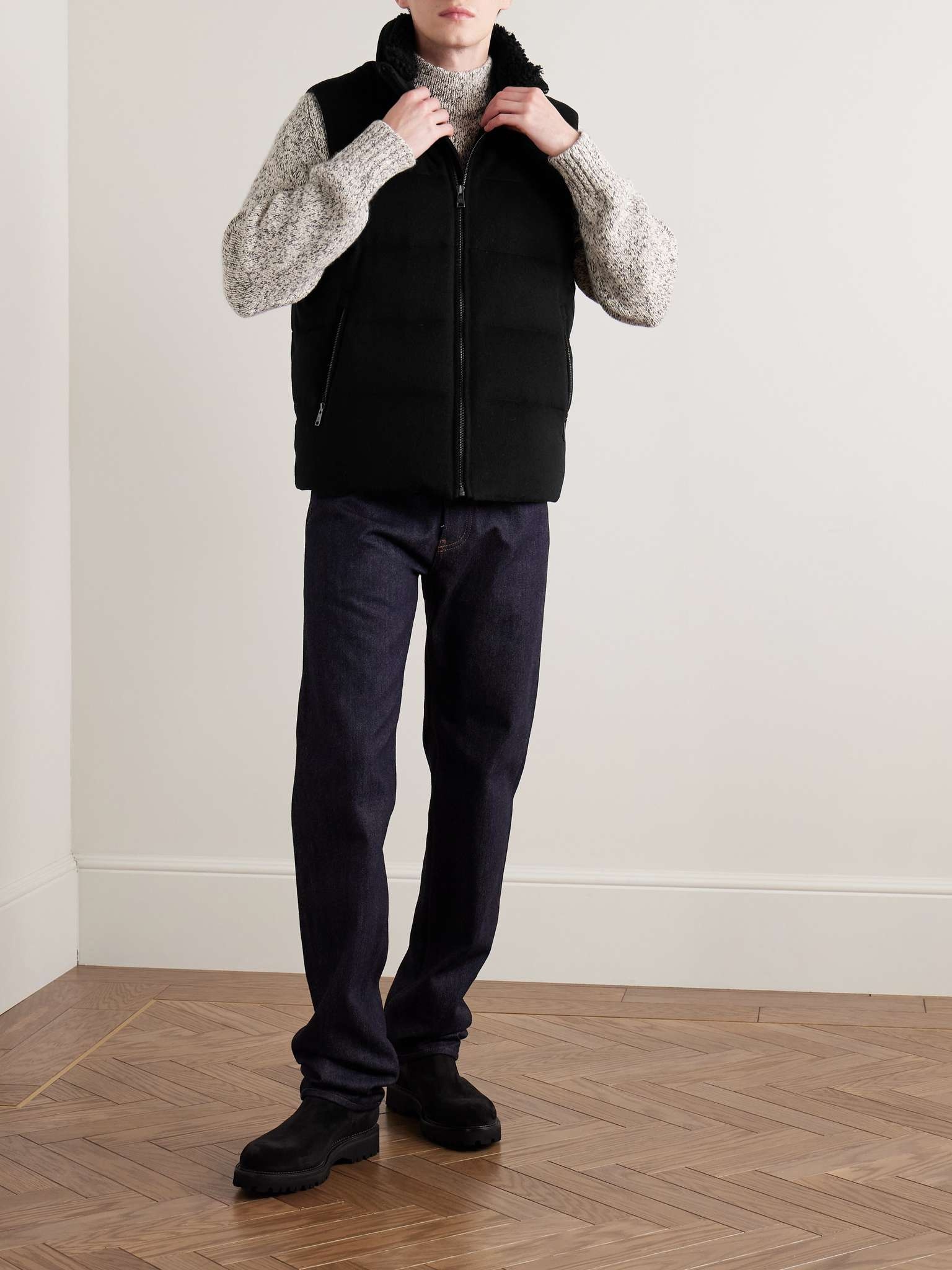 Cameron Shearling-Trimmed Quilted Wool-Blend Felt Down Gilet - 2