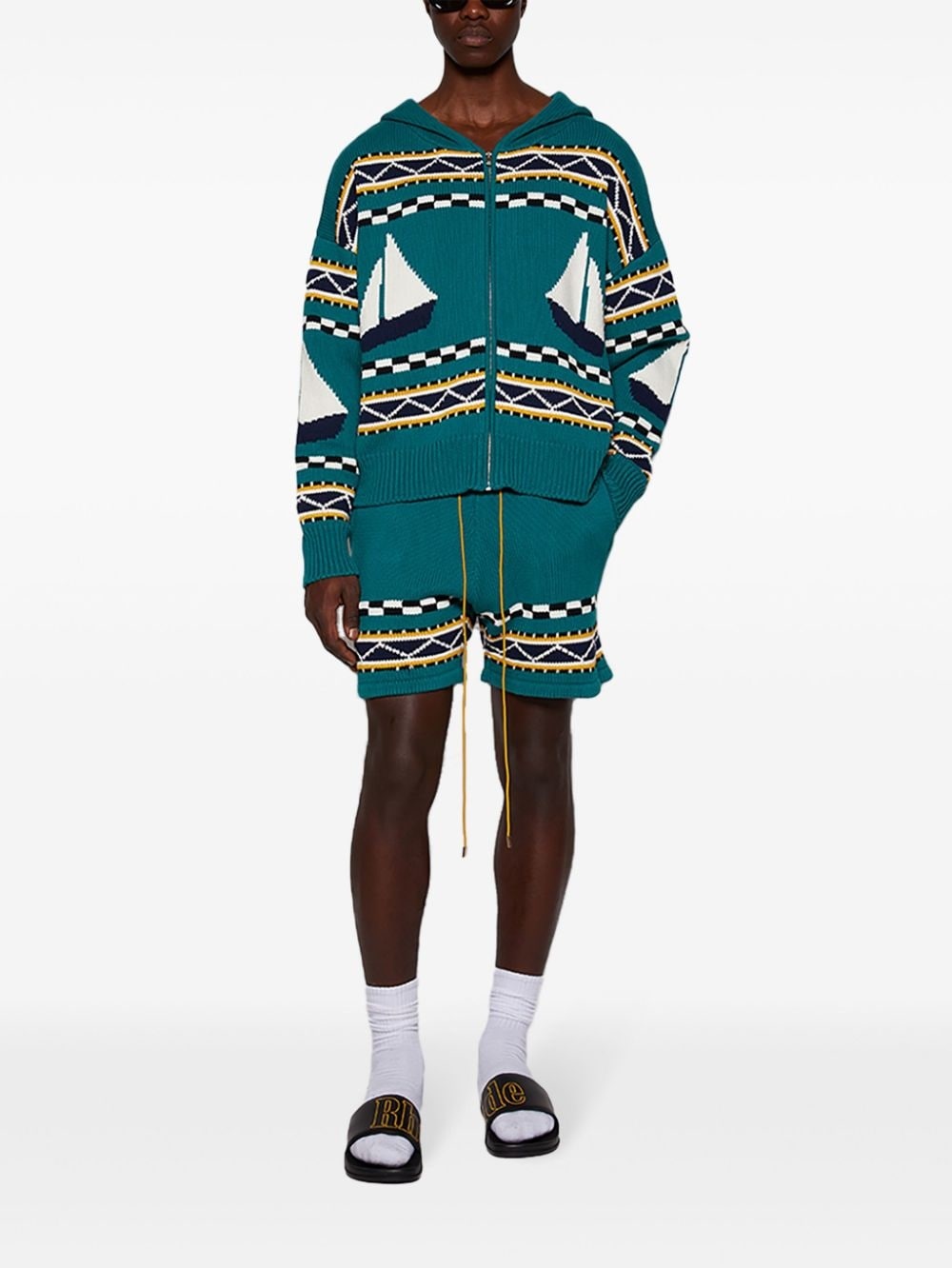 Bateau intarsia-knit shorts - 2