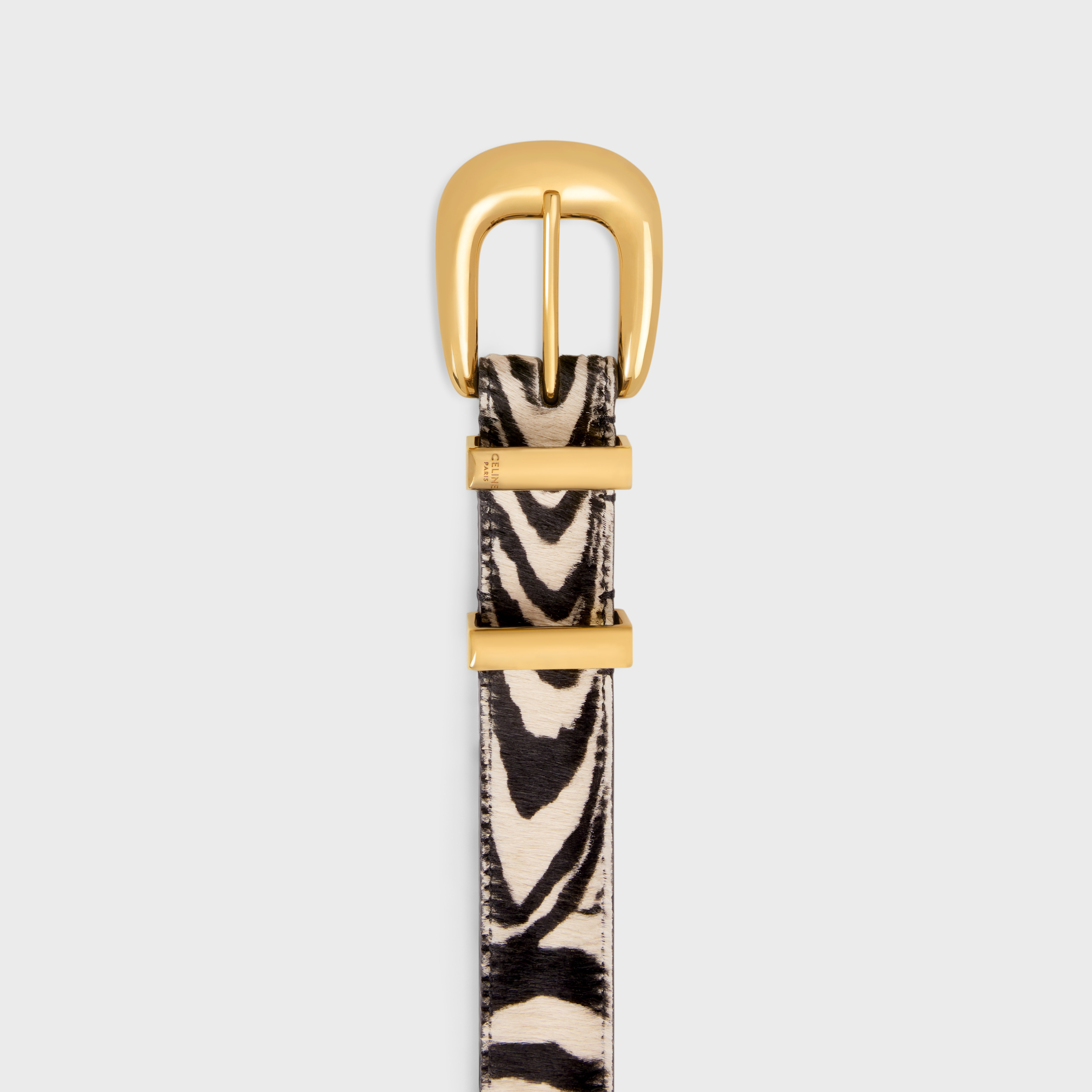 MEDIUM WESTERN BELT in ZEBRA PRINTED PONY CALFSKIN - 2