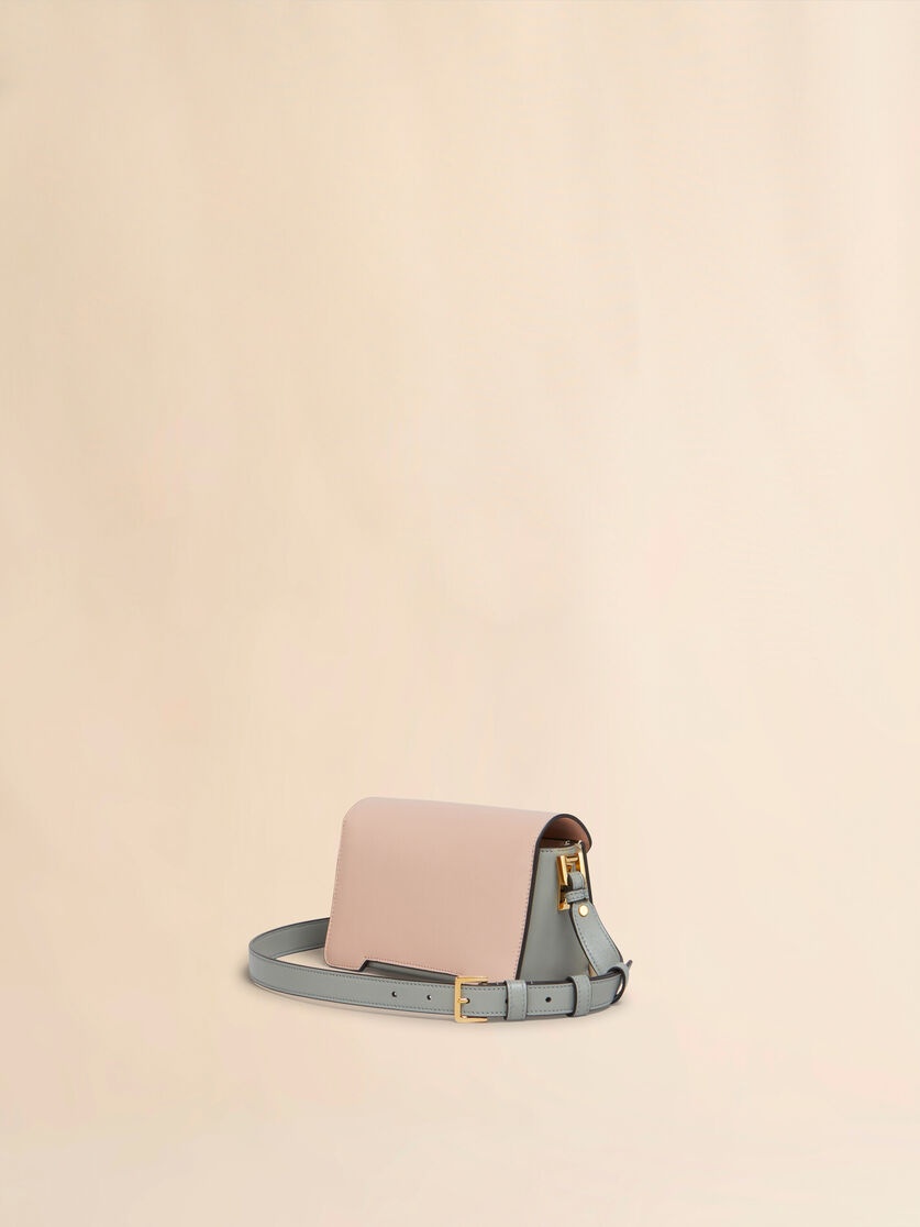 LIGHT PINK, WHITE AND GREY LEATHER TRUNKAROO MINI SHOULDER BAG - 2