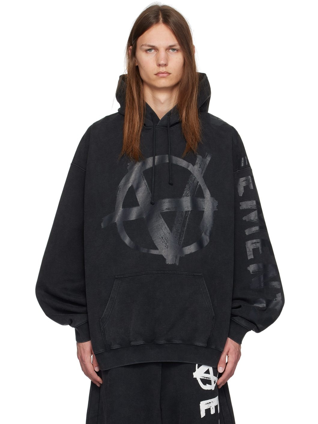 Printed Sweatshirt Vetements Anarchy Hoodie With Mask VETEMENTS