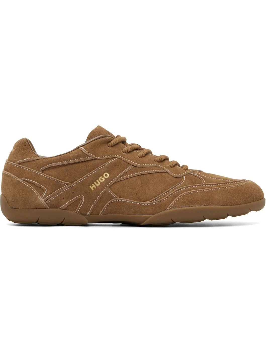 Brown Faux-Suede Sneakers - 1