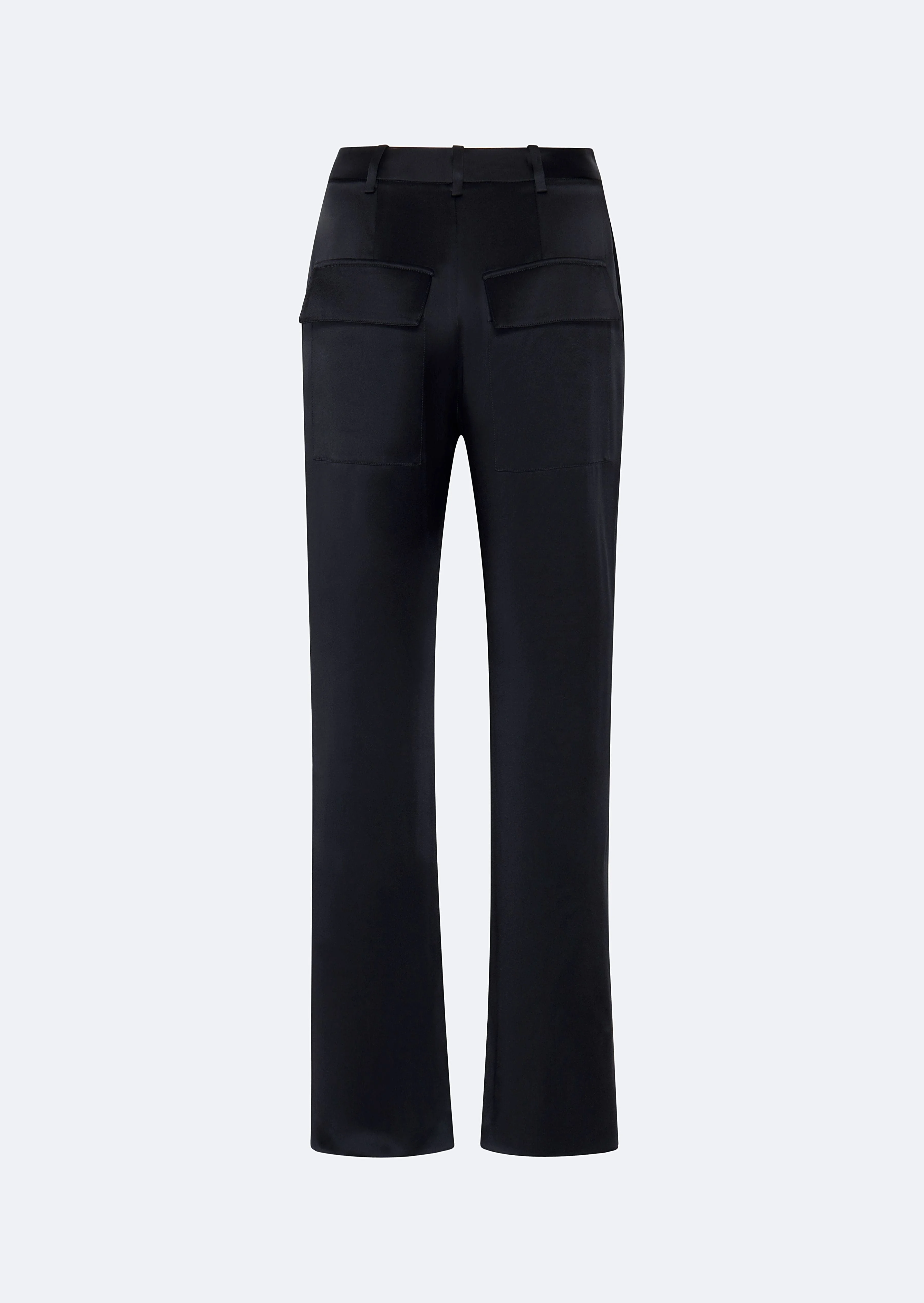 Satin Tapered Pleated Pant - 1