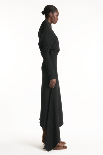 A.W.A.K.E. MODE OFF SHOULDER ASYMMETRIC DRESS BLACK outlook