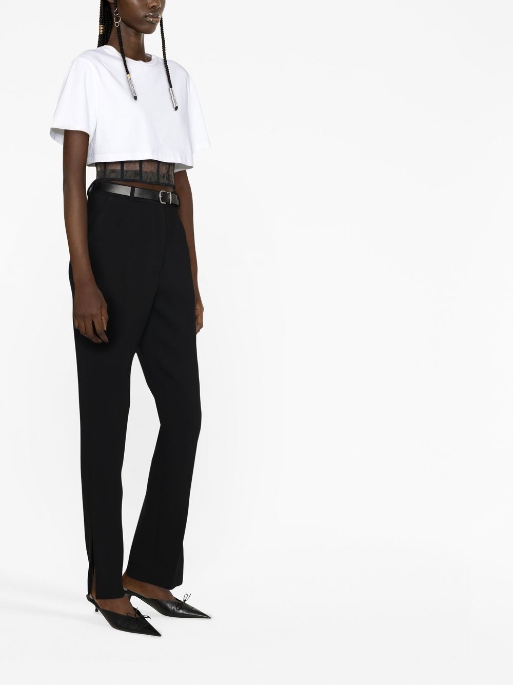 high-rise tapered trousers - 4