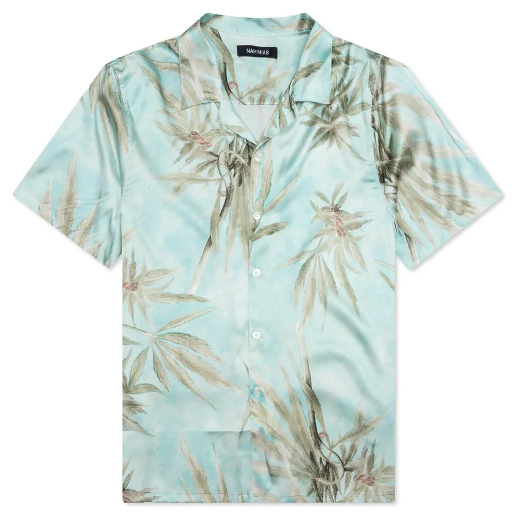 HEMP LEAVES SILK S/S BUTTON DOWN - HEMP PRINT - 1
