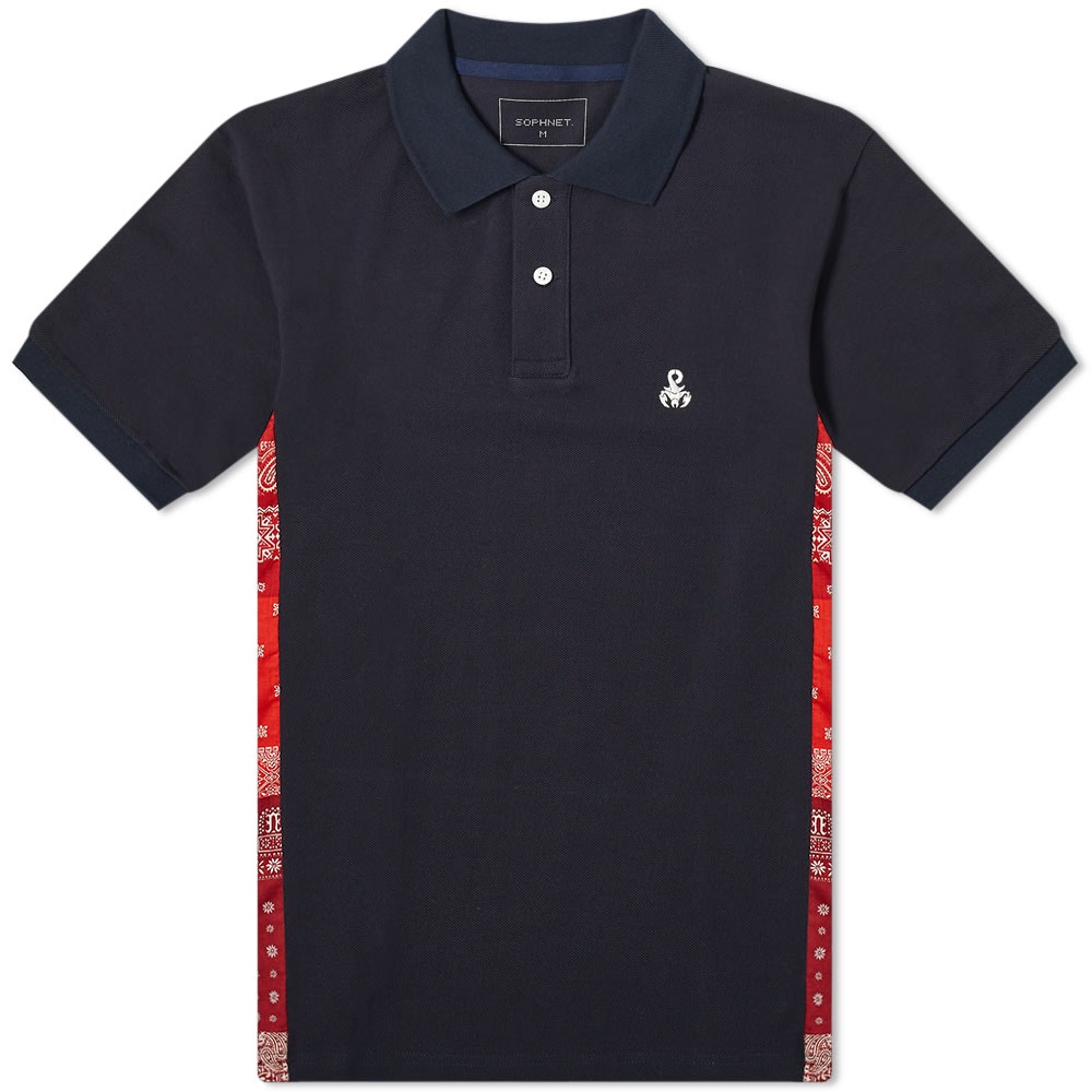 SOPHNET. Bandana Side Panelled Polo - 1