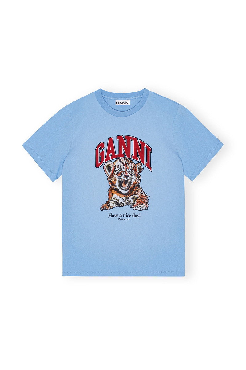 BLUE BASIC JERSEY 타이거는 T-SHIRT를 중단했습니다 - 1