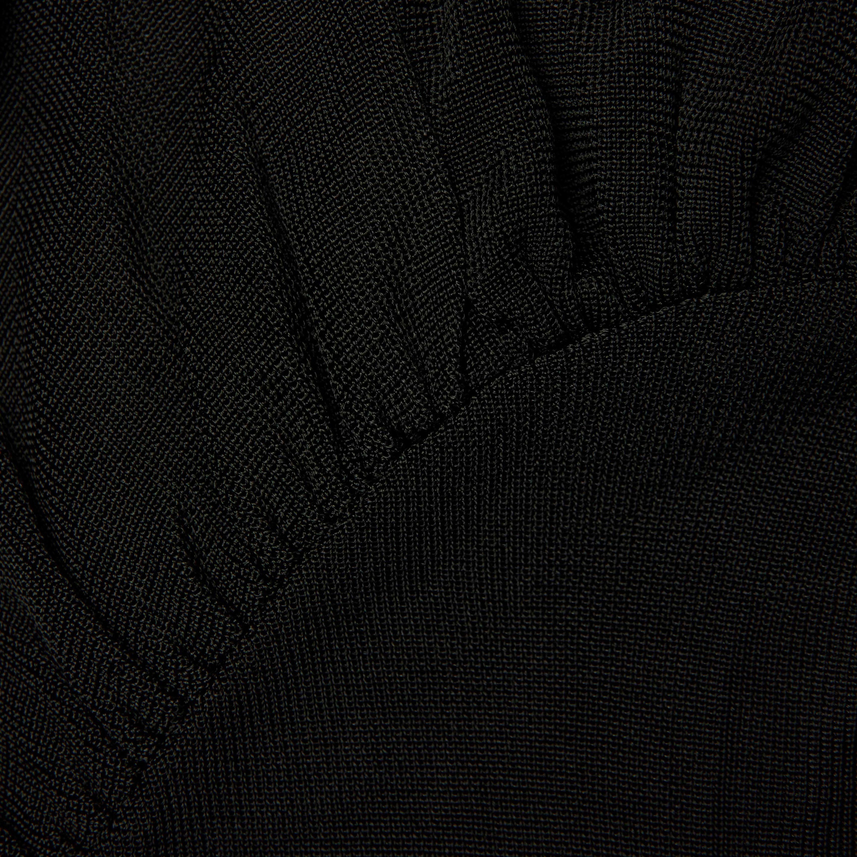 Black Cut Out Viscose Knit Top - 5