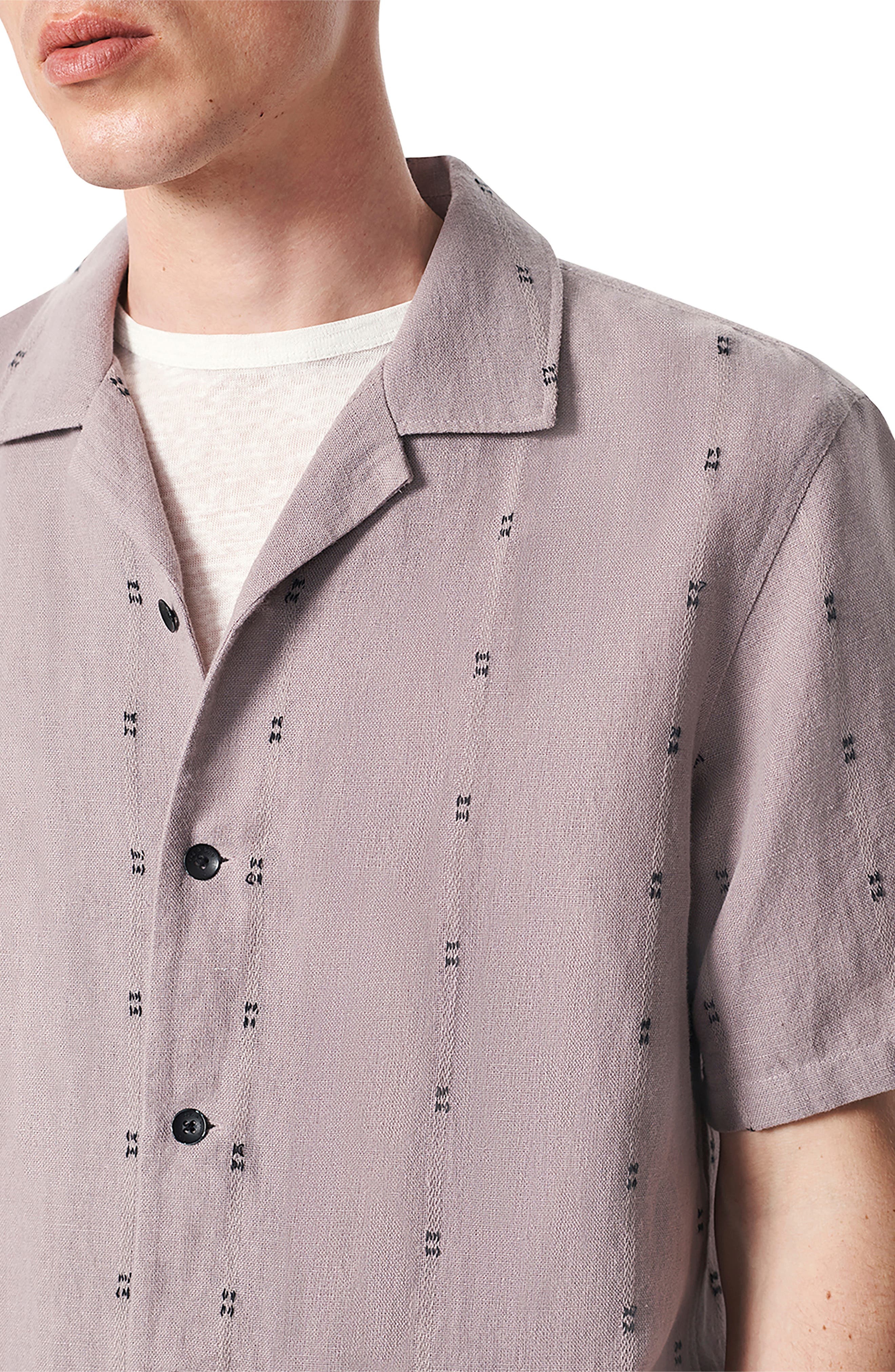 rag & bone Avery Embroidered Cotton & Linen Linen Camp Shirt in Glamor at Nordstrom - 2