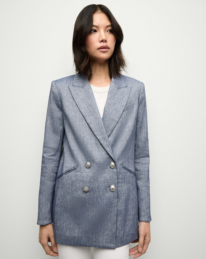 VERONICA BEARD DALE LINEN DICKEY JACKET outlook