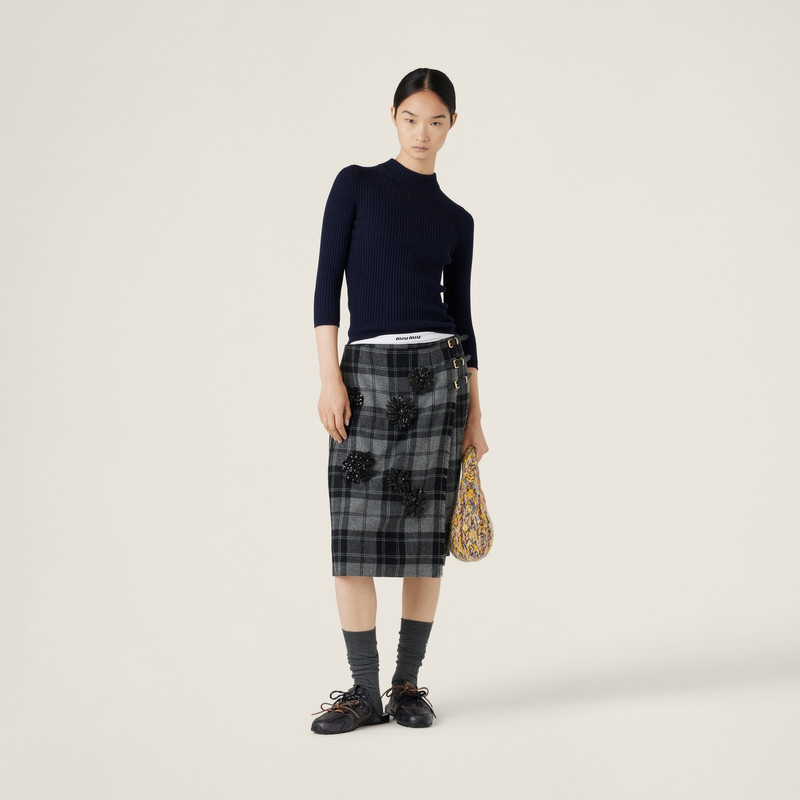 Miu Miu Ribbed knit wool turtleneck sweater outlook