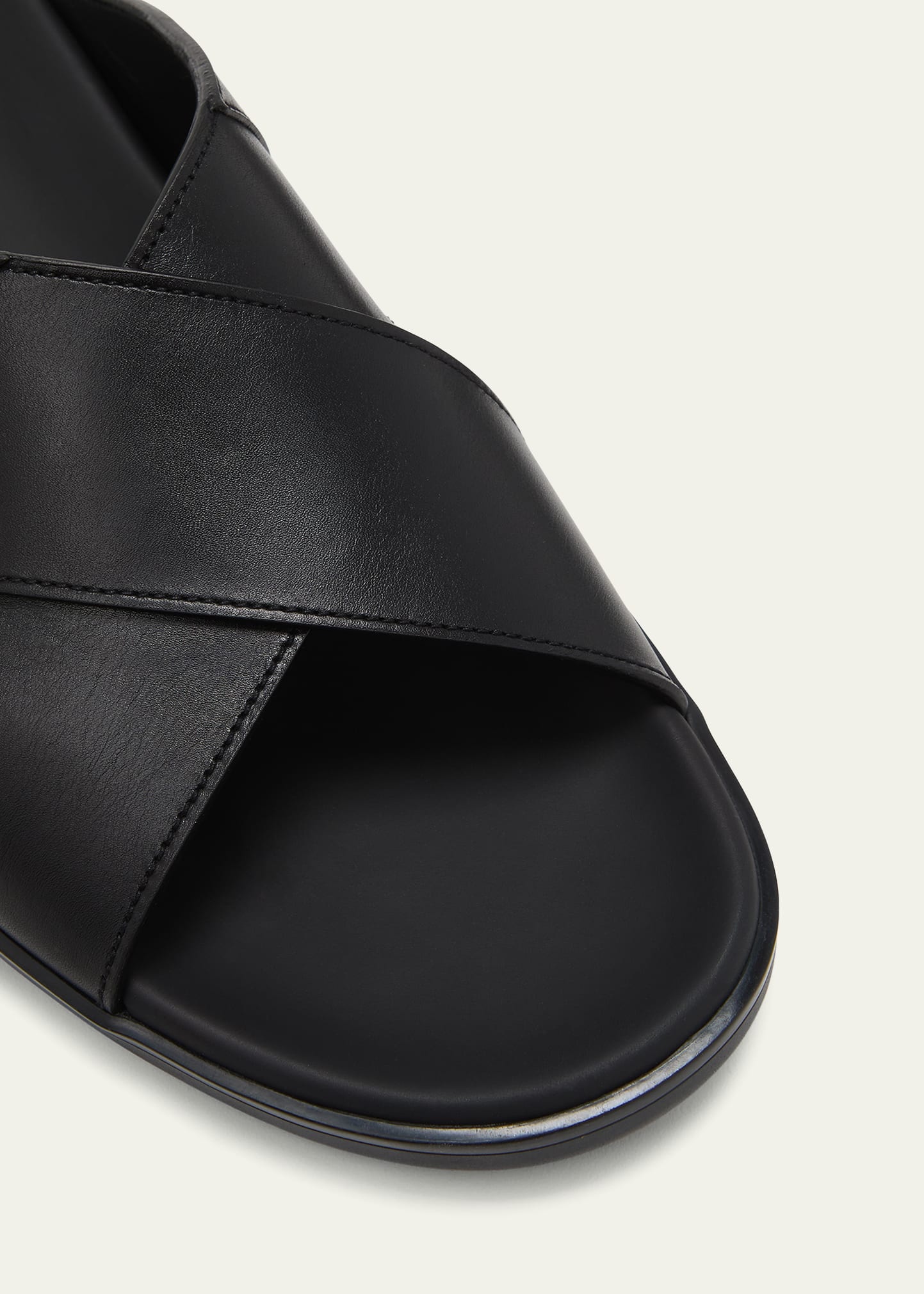 Men's Leather Crisscross Slide Sandals - 5