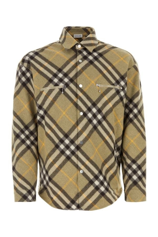 Burberry Man Embroidered Wool Blend Shirt - 1