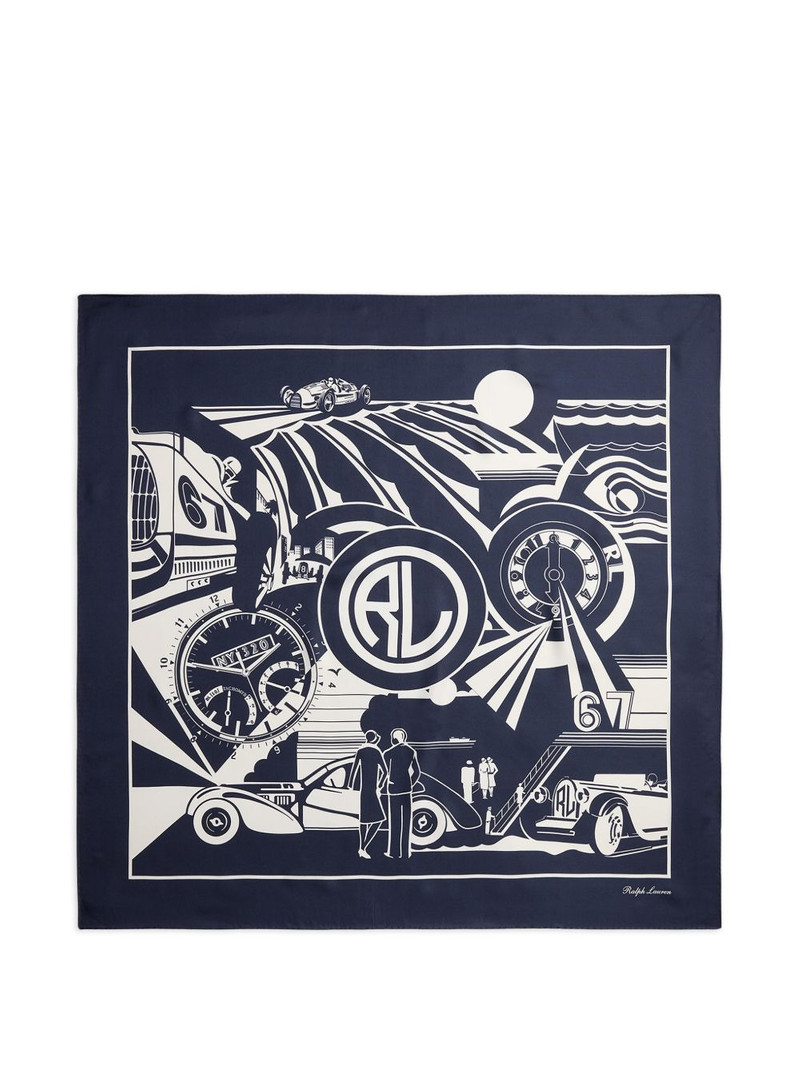 graphic-print silk scarf 1