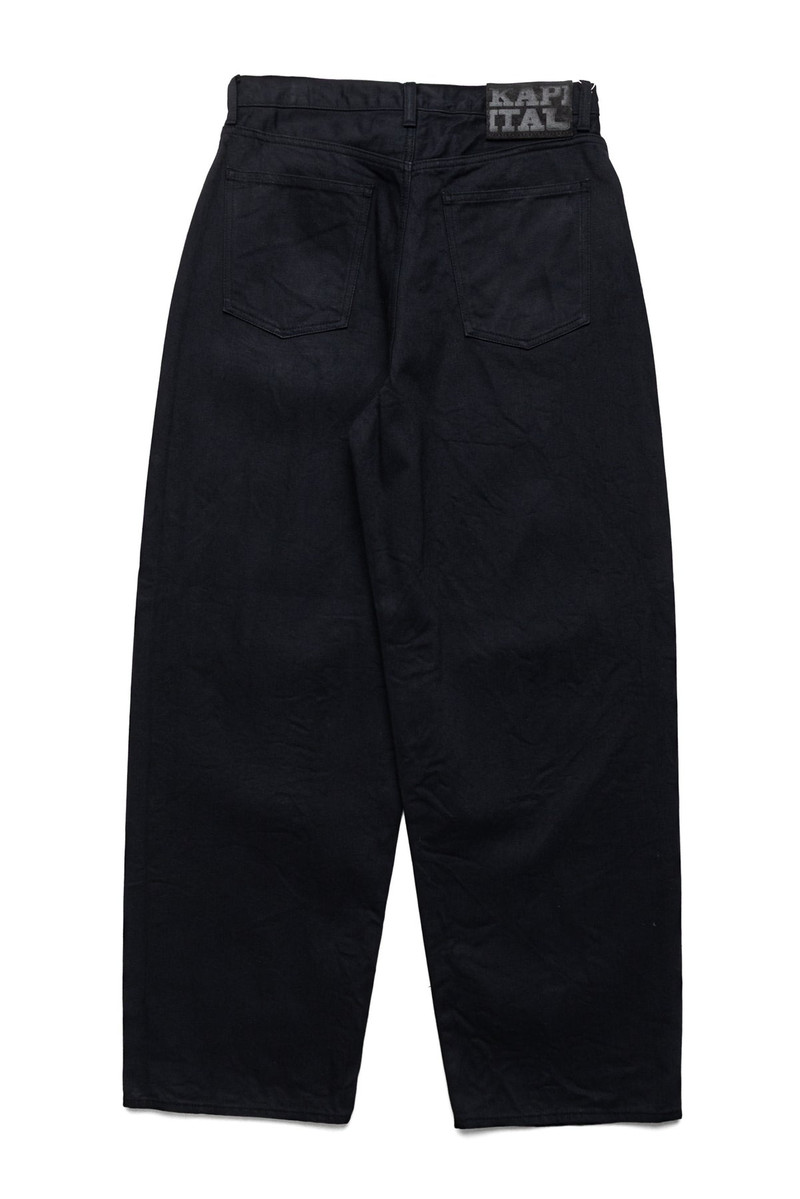 Kapital 14oz BLKxBLK Denim CLUB Baggy 5P Pants outlook