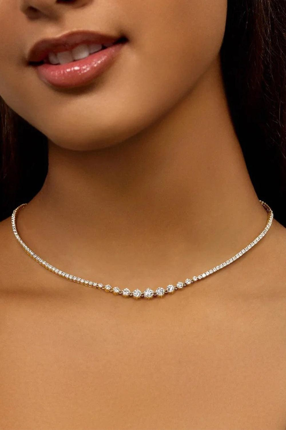 Stella Graduated Tennis Necklace - 2
