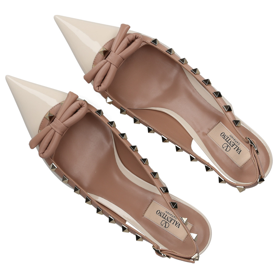 rockstud patent leather slingback pump 50 mm