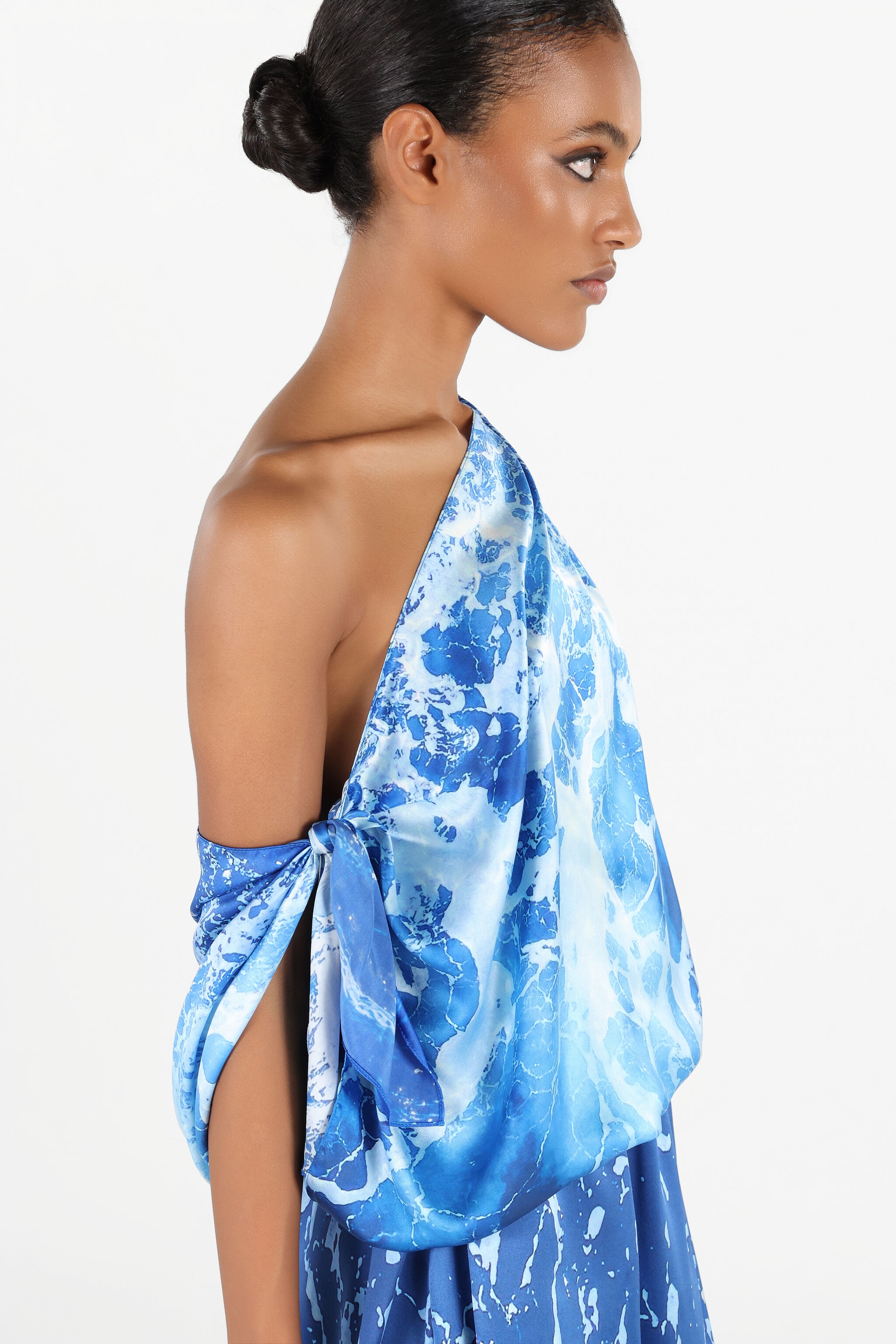 One-Shoulder Stretto di Messina Dress - 6