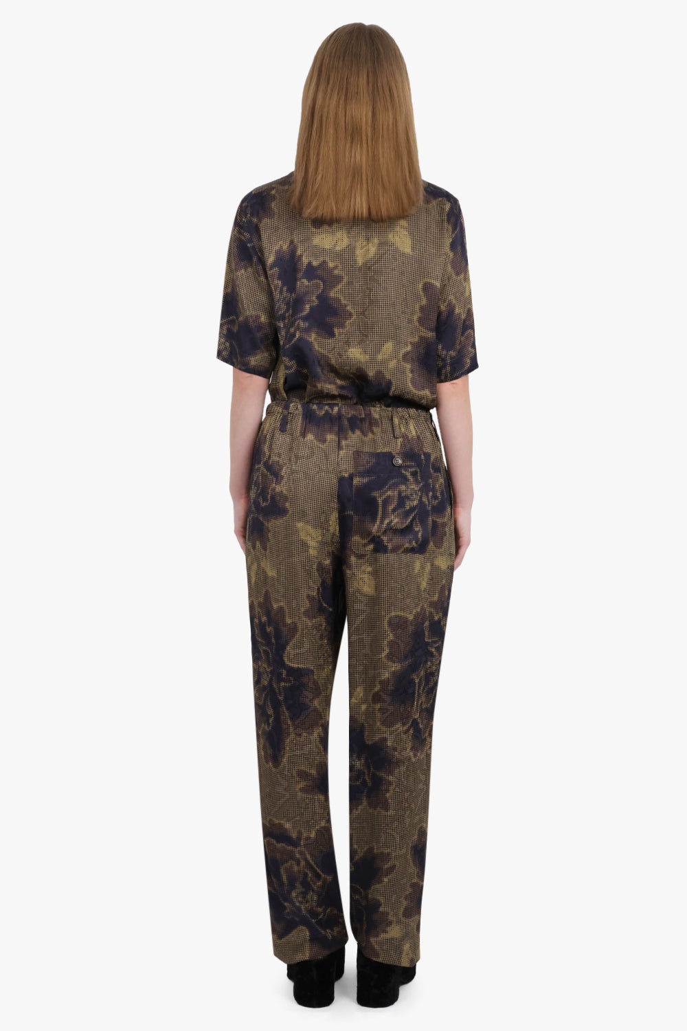 RELAXED FLORAL PRINT S/S SHIRT | BROWN - 5