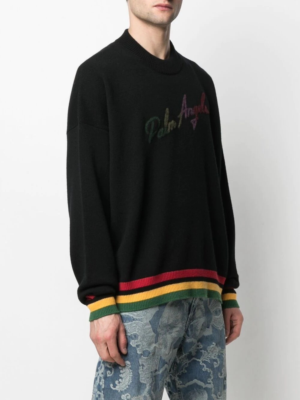 striped-edge logo jumper - 3