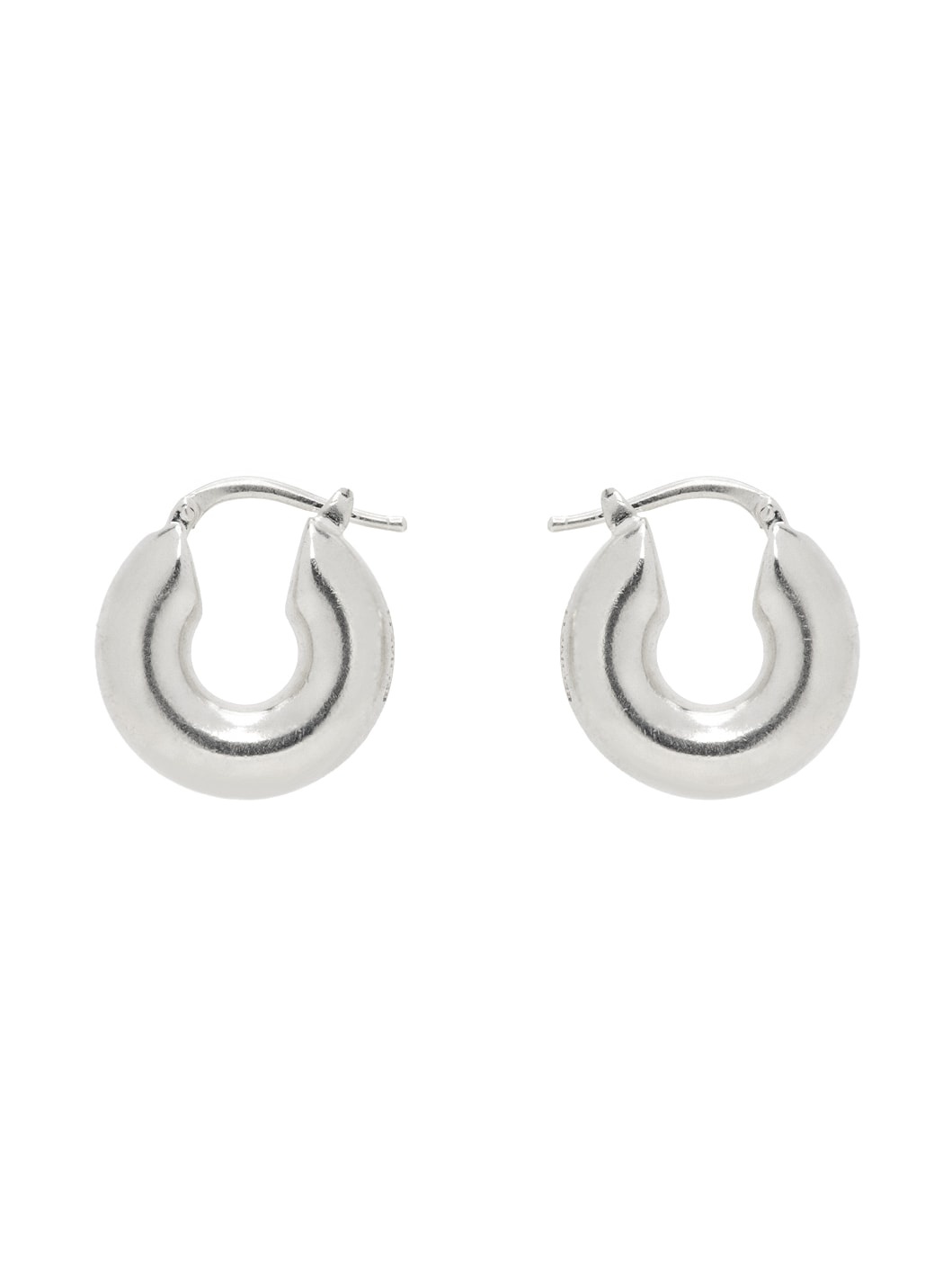 Silver Chunky Hoop Earrings - 1