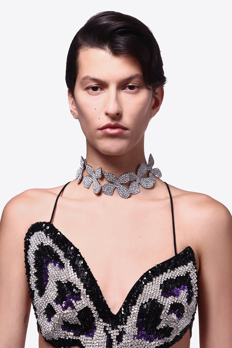 AREA BUTTERFLY CRYSTAL CHOKER outlook