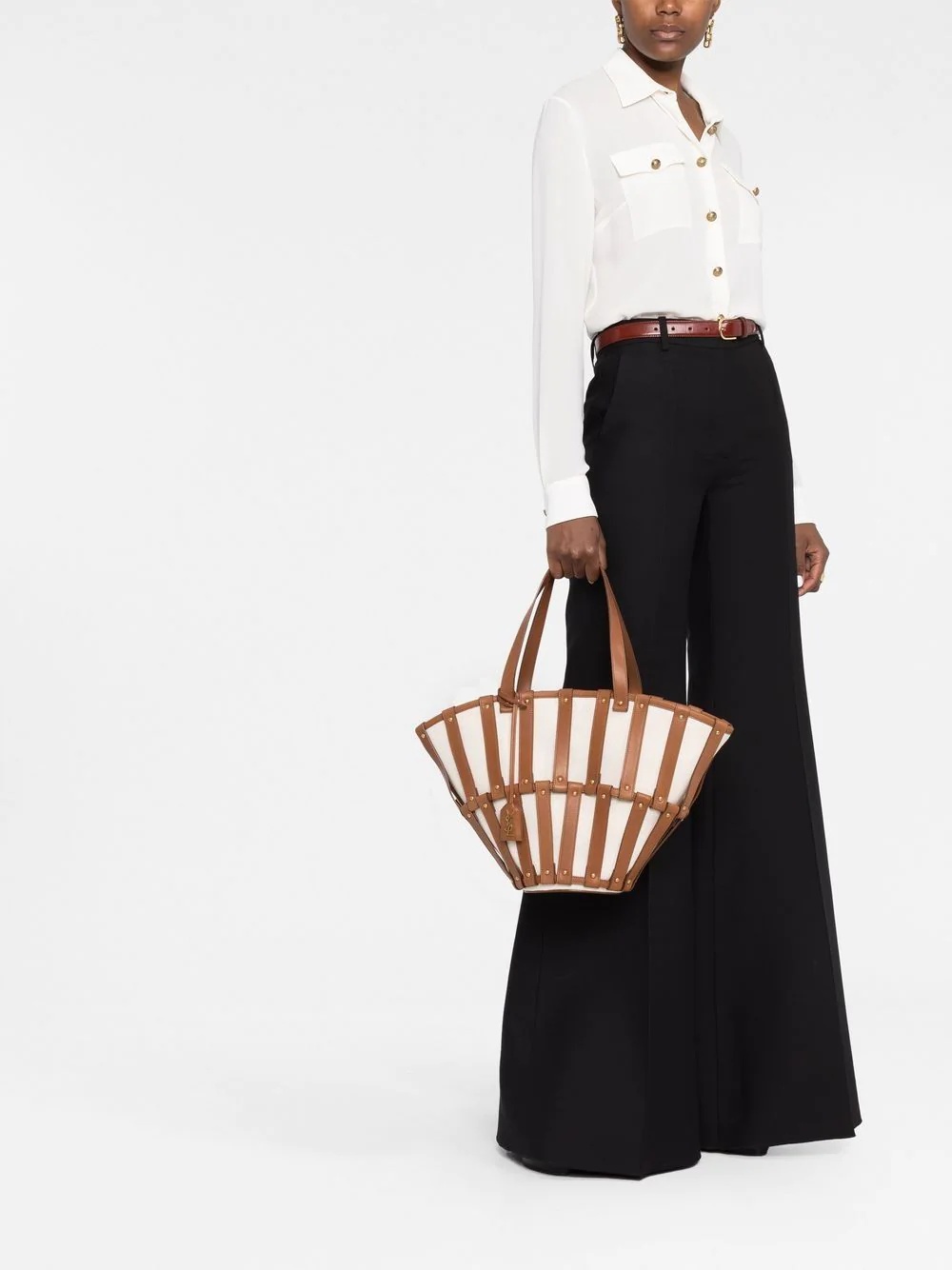 トートバッグ Saint Laurent Biscuit canvas Panier shopping bag SAINT LAURENT Panier basket tote | REVERSIBLE