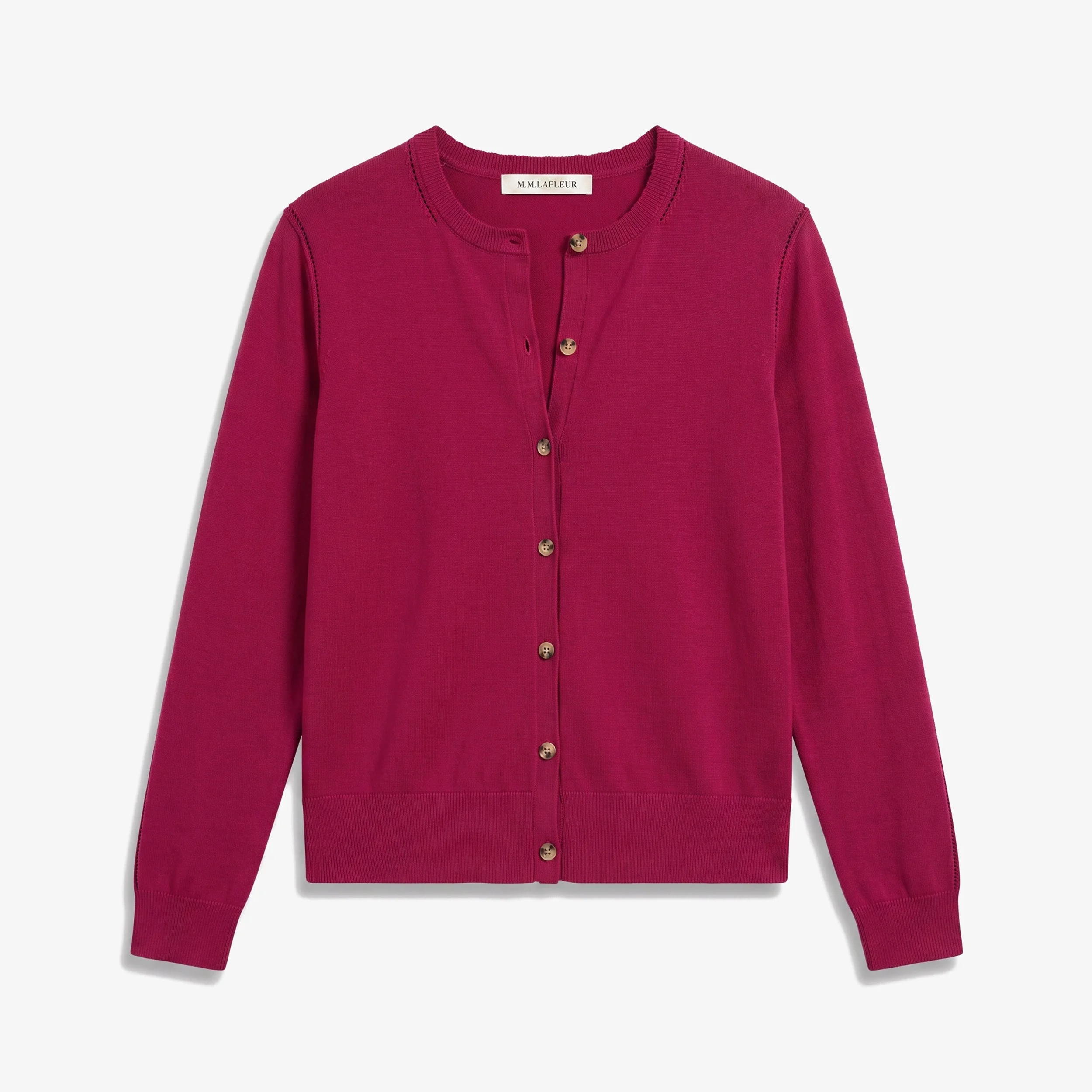 Mel Pointelle Cardigan - Cotton Silk Knit - 1