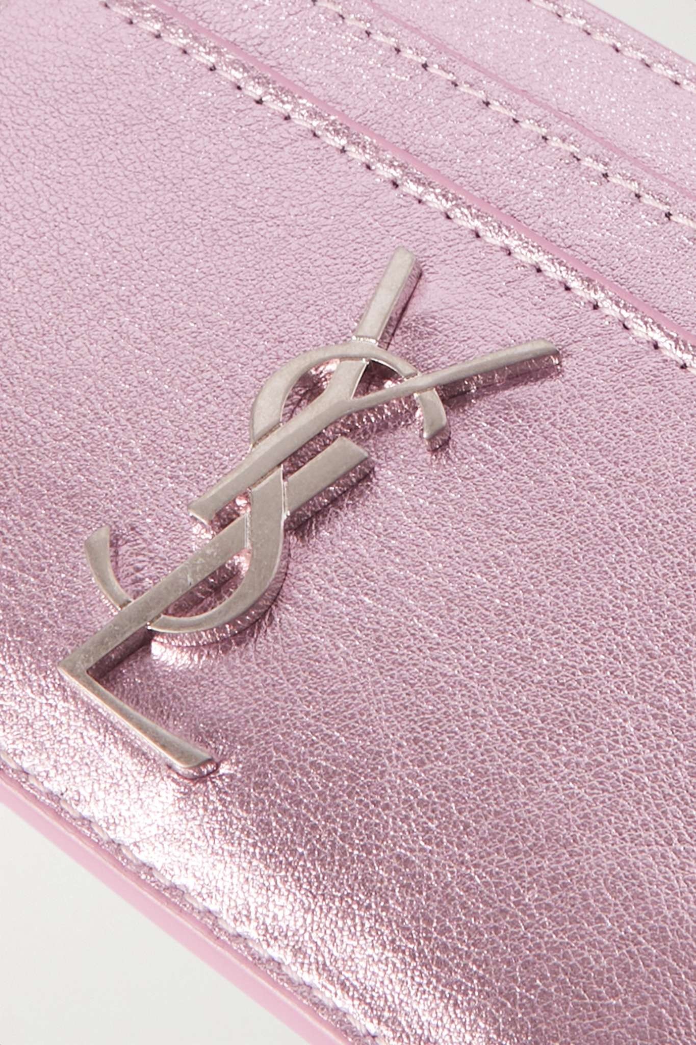 Monogramme metallic textured-leather cardholder - 3